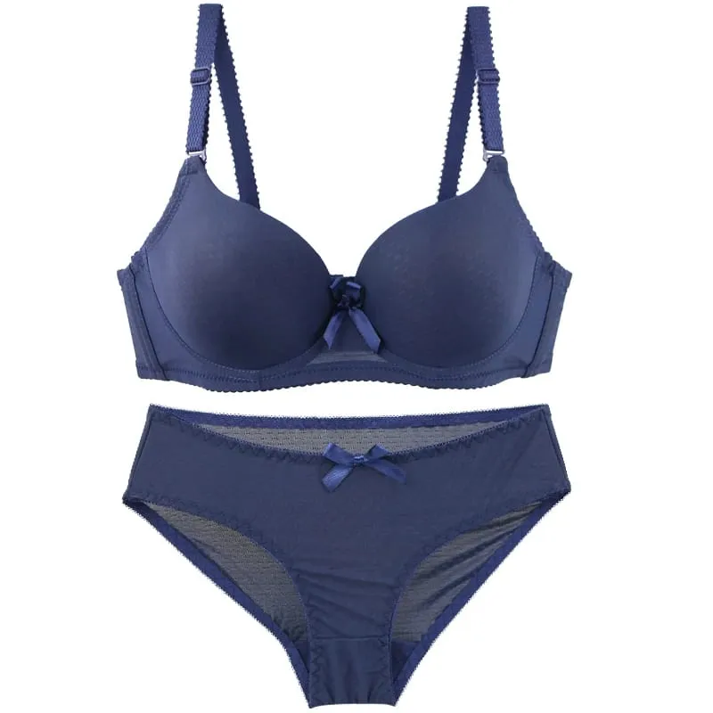 2025 novo sexy arco absorção de suor plus size conjunto sutiãs sólido suave sem costura respirável abc cup roupa interior plus up lingerie — image 3