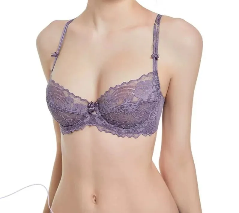 Victorian Lace Purple Underwear Set Soft Underwire Bralette Ultra Thin Anti-sagging Elegant Female Underwear Set