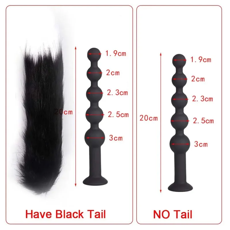 Plugue anal com cauda bdsm, jogos sexuais adultos para casal, contas anais enormes, silicone líquido, plugue anal macio, massagem de próstata, vibradores anais — image 8