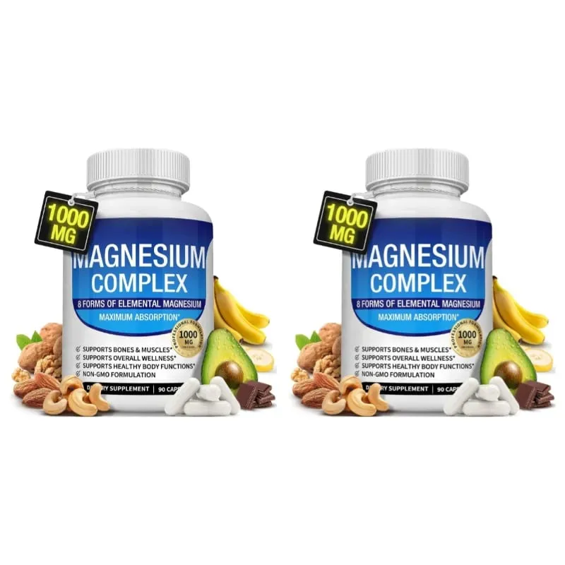 Nutrition Magnesium Complex Capsules 8-Form Elemental Magnesium Supports Healthy Body Functions 1000 Mg 90 Capsules — image 8