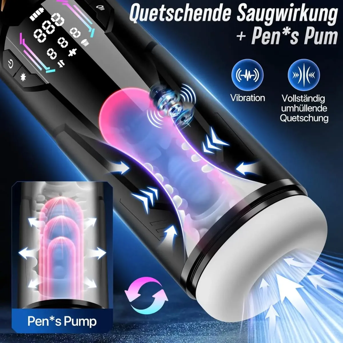 Automata férfi maszturbátor, kihangosító 7 teleszkóp, szívó- és vibrációs zsebes punci szexjáték férfiaknak, dugattyús maszturbátor — image 3