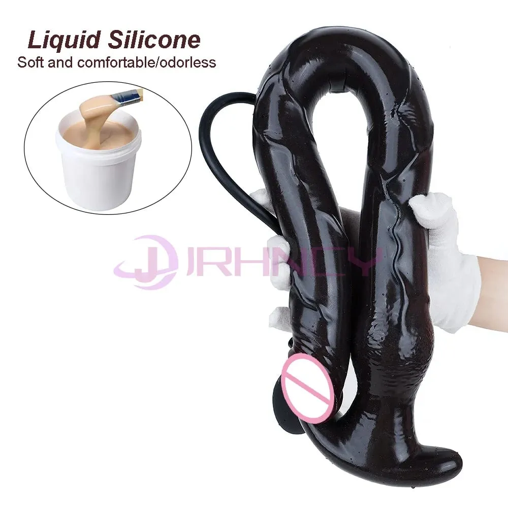 Super Long 100cm Inflatable Anal Dildos Liquid Silicone Huge Butt Plug in-depth Rectal Dilation Prostate Massage BDSM Sex Toys — image 2