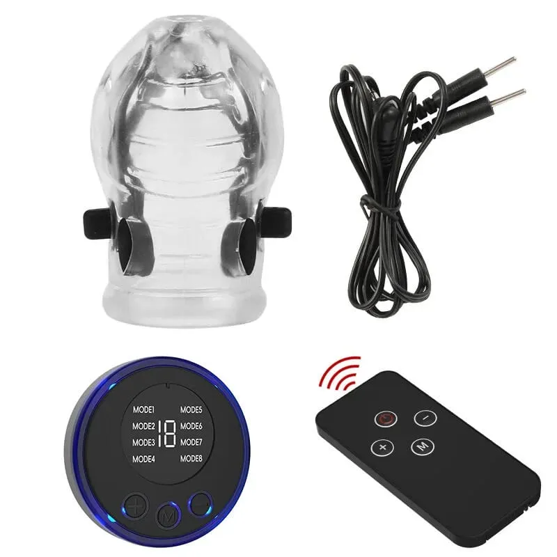 Panlalaking Penis Lock Cock Ring Pagkaantala ng Ejaculation Electric Shock Electro Shock Penis Ring Reusable Cockring Adult Sex Toys — image 6