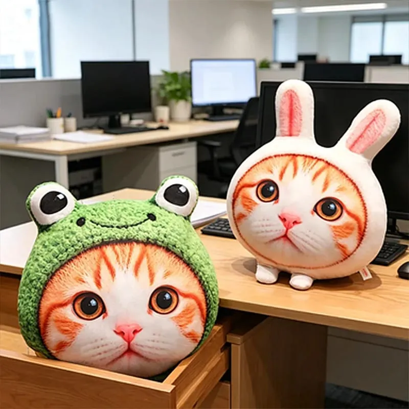 New 40cm Lifelike Animal Cat Plush Pillow 3D Printing Simulation Cat Plush Toy Stuffed Decor Gift Birthday Gifts Room Decoration — image 3
