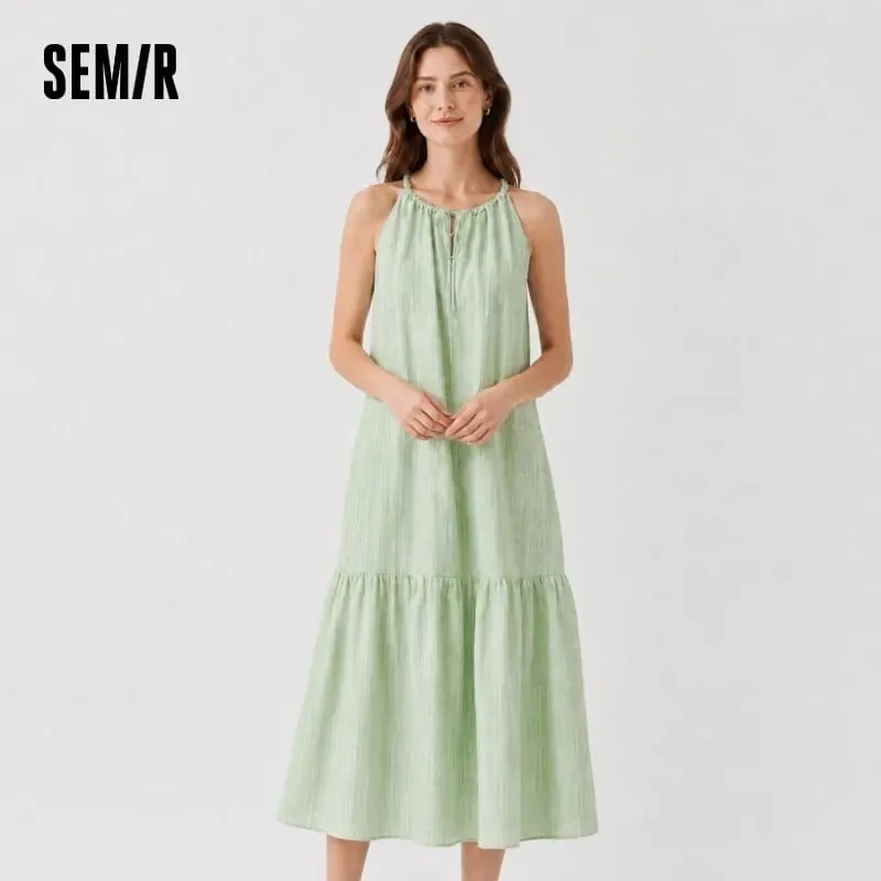 Semir 女性ドレスちょう結びテクスチャーホルターネック休暇 A ラインマキシ 2026 夏ロマンチックなフレッシュエレガントソフト快適なホリデートップ — image 2