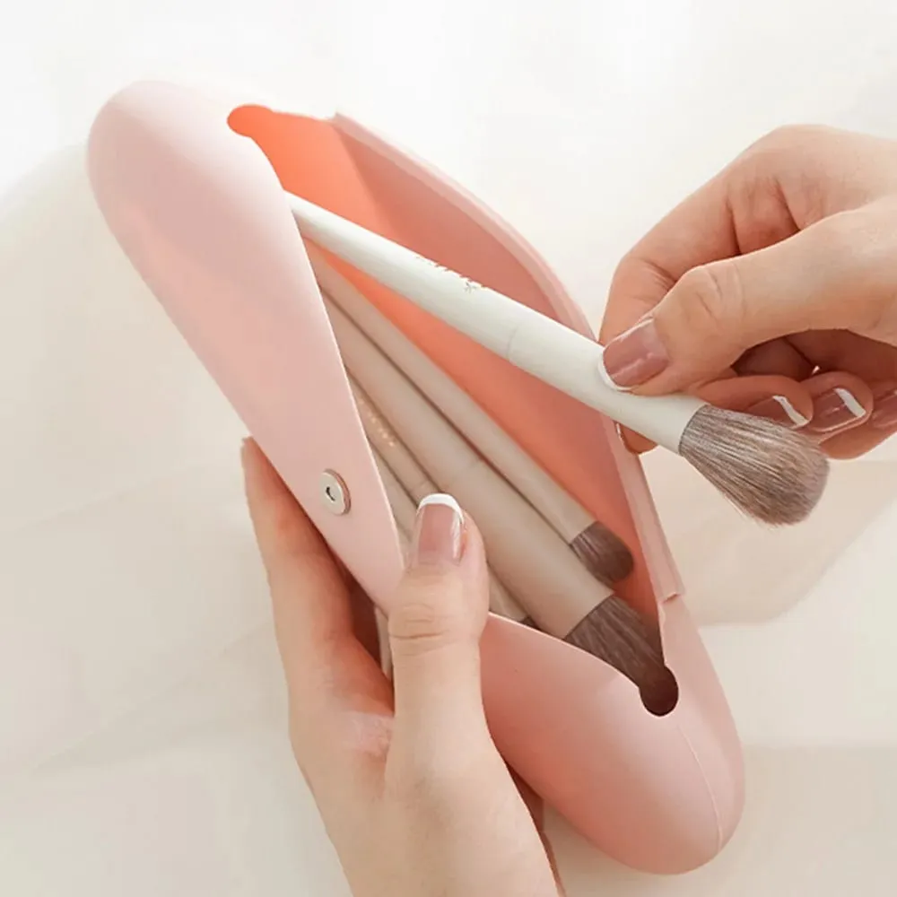 1/2pcs Makeup Brush Storage Bag Silicone Makeup Brush Holder Travel Cosmetic Bag Portable Cosmetic Face Brushes Holder Tool — image 5