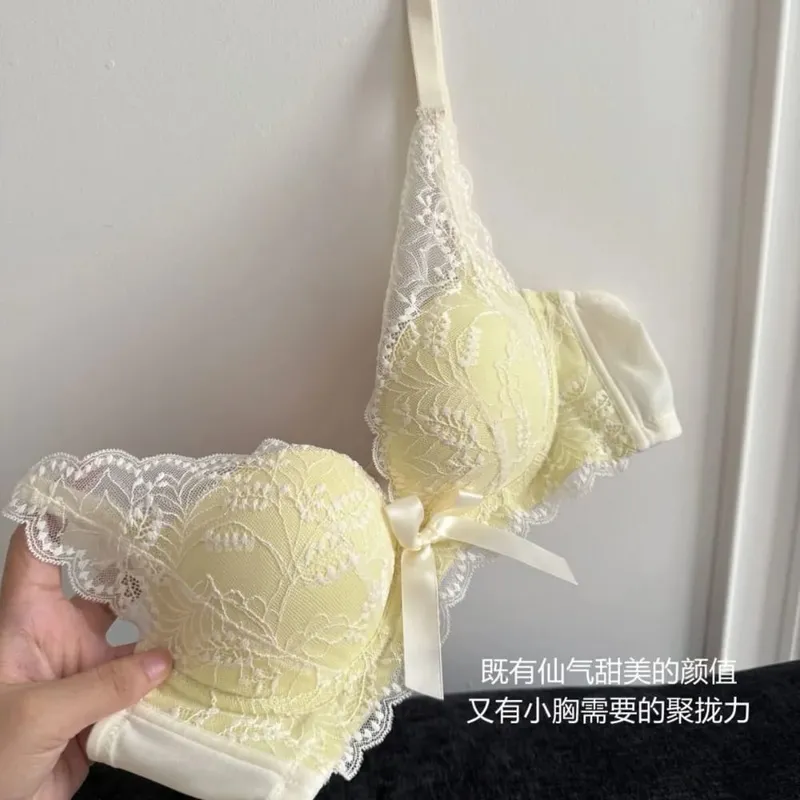 Hot New Wireless Push Up Bra Set Women Small Bust Gather Side Support Anti Sag Sexy Soft Daily Wear Lingerie 32‑38ABC — image 12