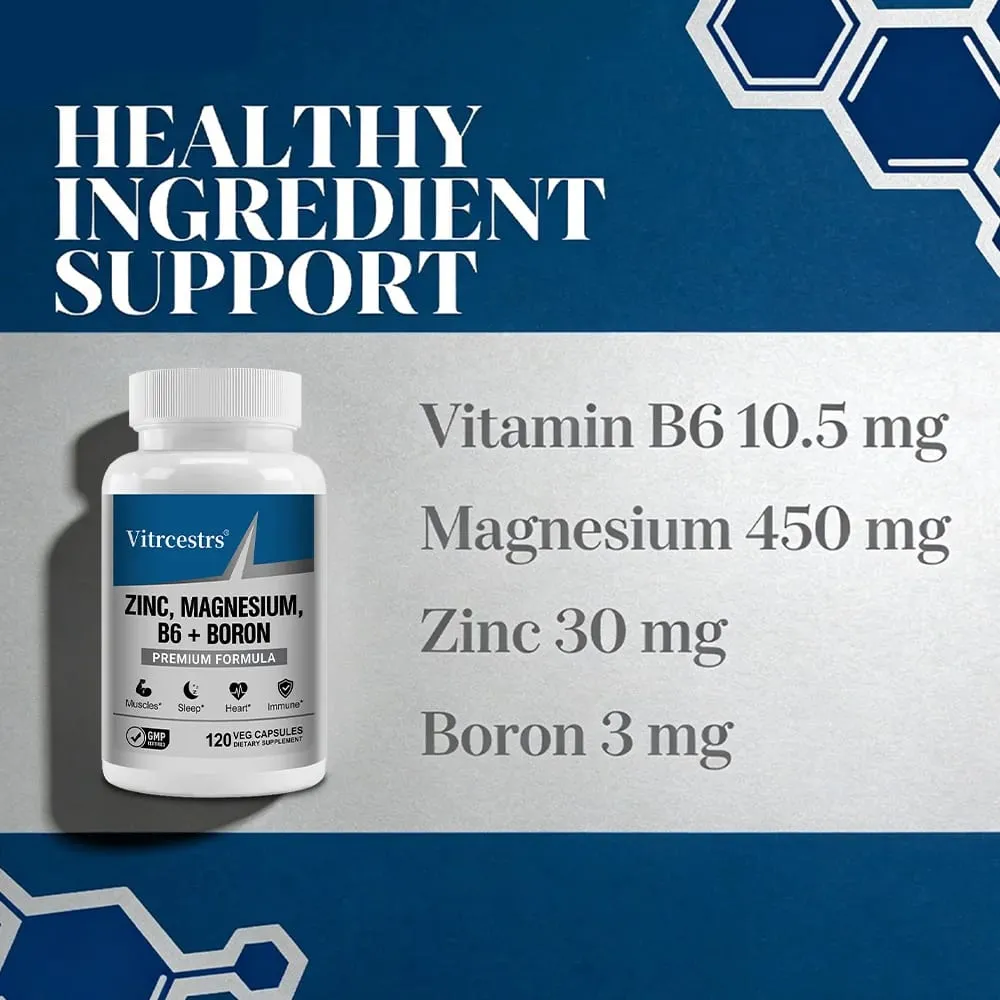 Magnesium Complex Capsules - boron/L-Threonate + Zinc D3 B6 High Absorption Muscle Bone Brain Sleep Health Anxiety Relief — image 5