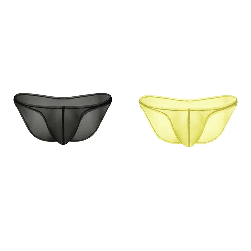 Men's Underwear Delicate Ice Silk Transparent Triangle Panties Personality Low Waist Briefs — image 15