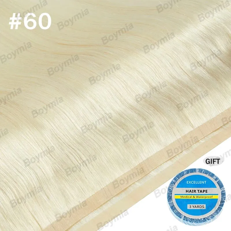 Tape In Weft Hair Extensions Human Hair PU Long Weft Tape In Hair Extensions Real Human Hair Silky Easy to Use Remy 12-20 inch — image 12