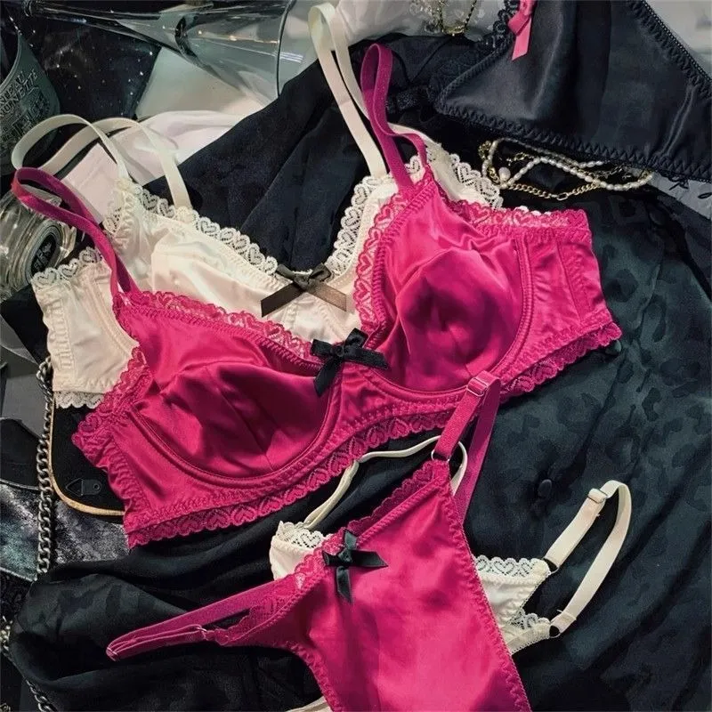 Kvinnor Underkläder Set Is Silke Sexig Spets Genomskinlig Push Up BH Set Sommar Vår Samlade Andningsbara underkläder och trosor — image 5