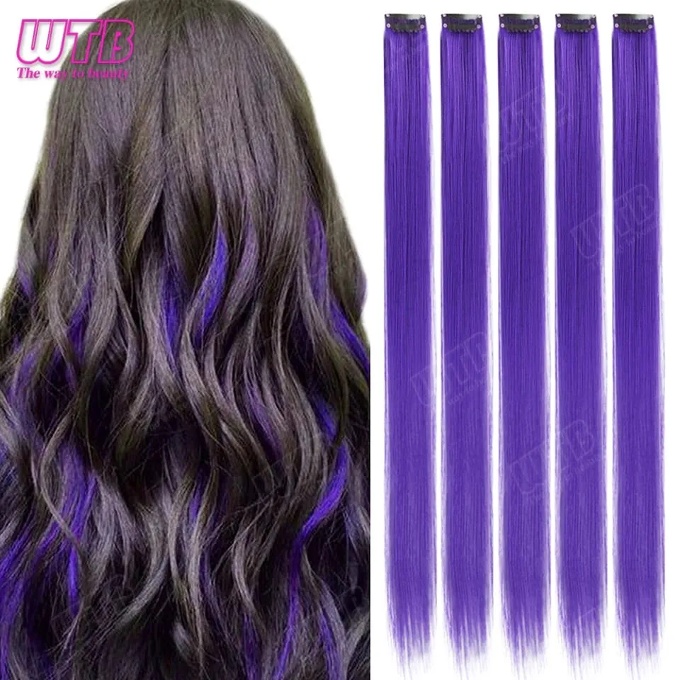 5Pcs Synthetic Wig BB Clip Style Color Straight Hair Extension Wig Suitable for Women and Girls to Wear at Holidays and Parties — image 9