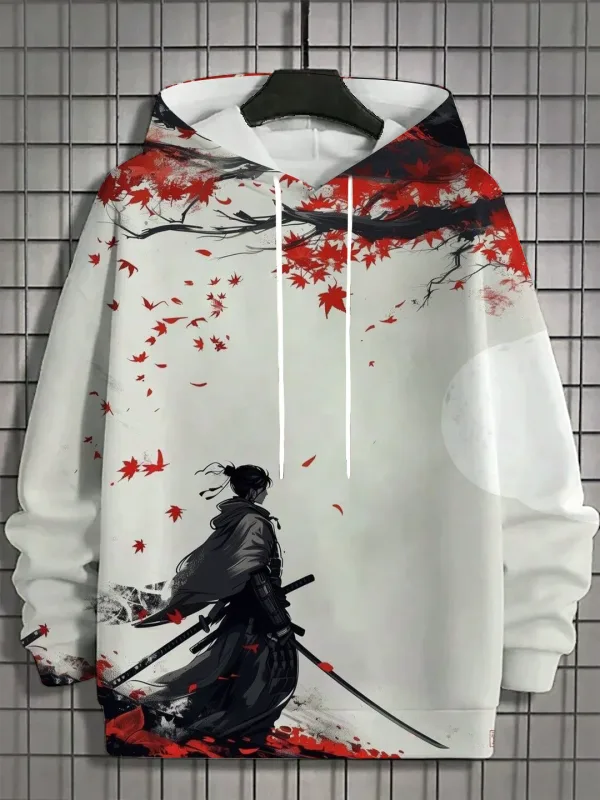 2024 taglagas bagong panlalaking 3D Japanese Samurai print hoodie panlalaki at pambabaeng kaswal na fashion panlalaki hoodie street na pang-itaas na panlalaki — image 2