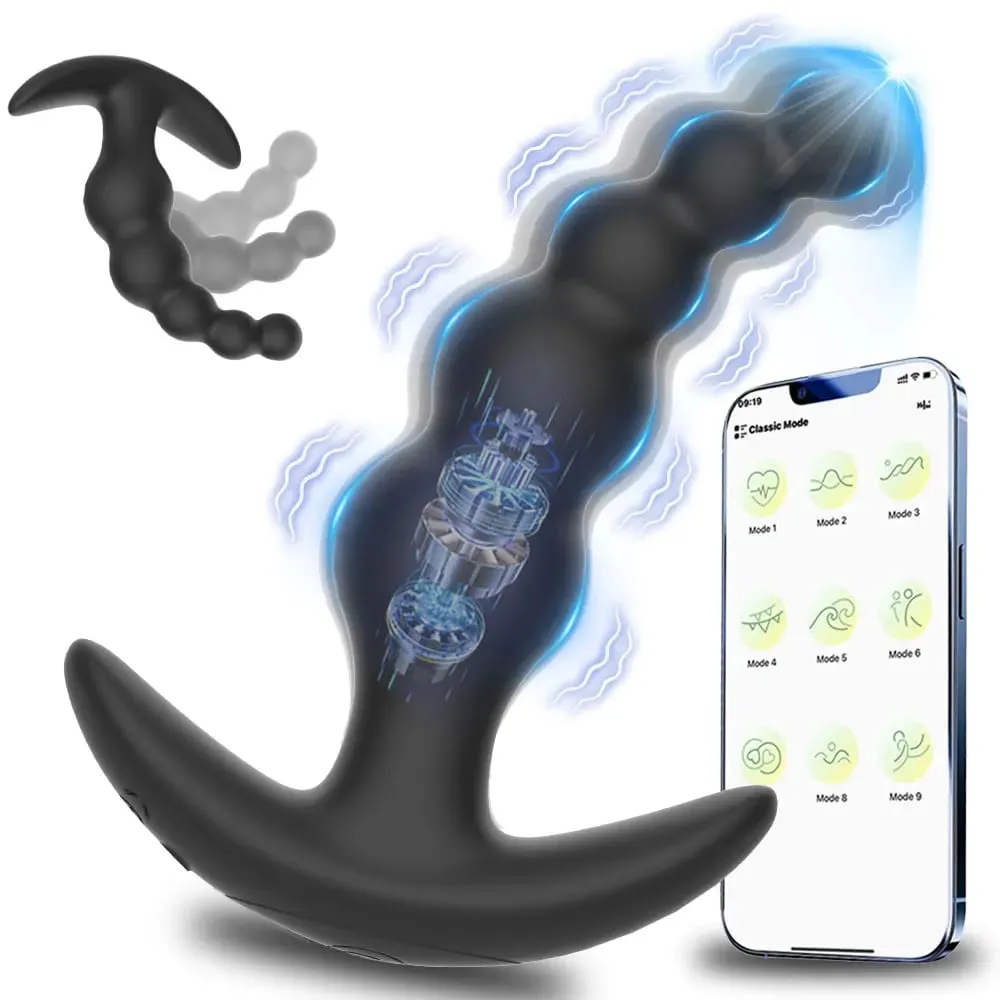 APP Control Vibrating Butt Plug Anal Beads 9 Vibrator Modes G-spot Vibrator Prostate Massager Sex Toys for Men Women Couples — image 1