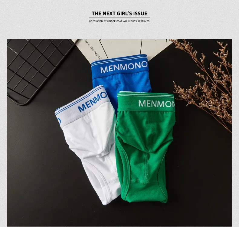 MEN cotton tide men's triangle bagong sexy low waist slim breathable youth personality U convex underwear men. — image 9