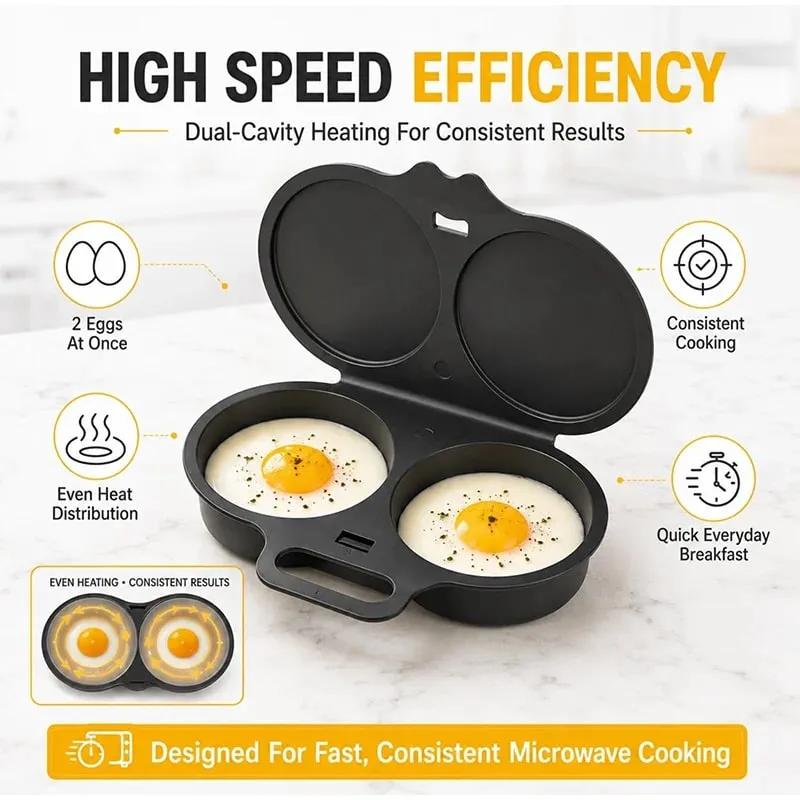 Plastic Microwave Oven Egg Cooking Mold Kitchen Cooking Mold Egg Poacher Kitchen Gadgets Fried Egg Tool Cute Diy Toast Bread — image 2