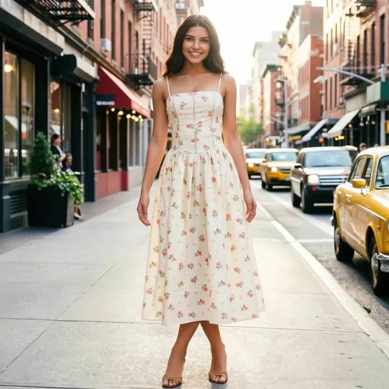 Mingmingxi Summer Floral Print Dress Elegant 2025 New Arrivals Spaghetti Strap Flare Dress Maxi Holiday Party Dresses Babae — image 11