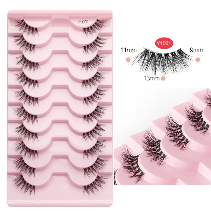 Half Lashes Cat Eye Lashes 3D Natural Winged End Eye Elongated Lashes Fox Eye Lashes Faux Mink Lashes Makeup