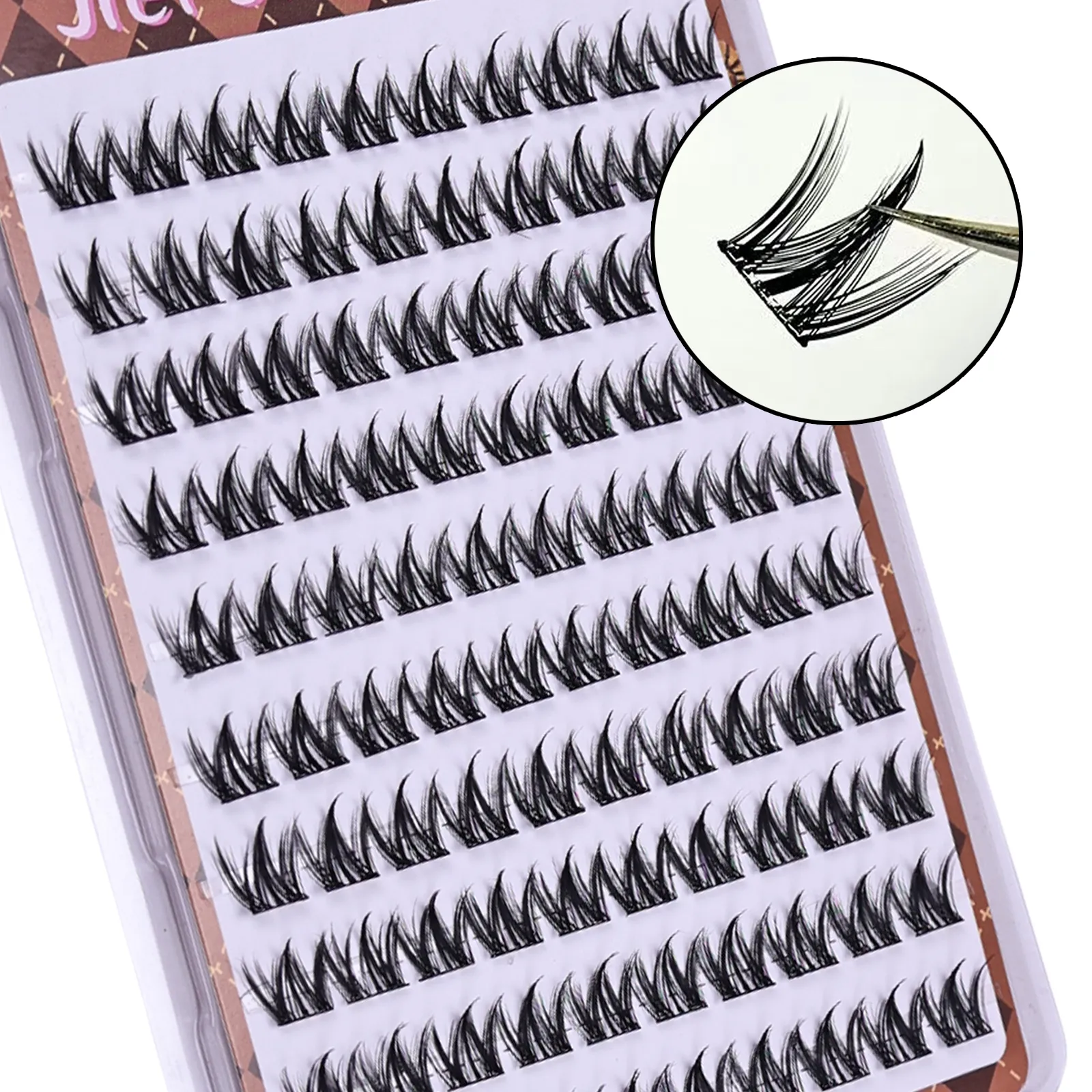 Kleberfreie selbstklebende falsche Wimpern, voluminöse, flauschige, dicke Wimpern im Manga-Stil, Cluster-Wimpern, DIY-Augen-Make-up-Verlängerung — image 3