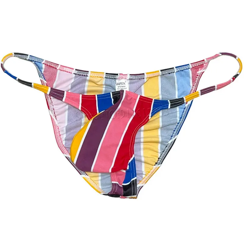 Men's Cheeky Briefs Underwear Pouch Male Ruched Bikini Swimwear Sexy Underpants High Elasticity, Low Waist, Floral Print sexy