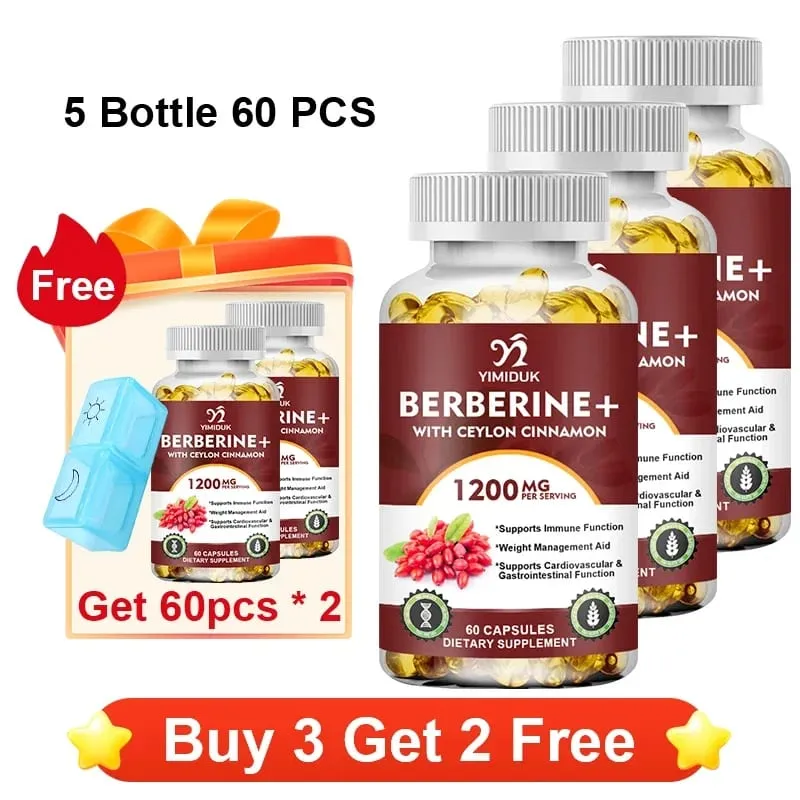 Berberine 1200mg Supplement understøtter AMPK-aktivering Sund glukosemetabolisme Immunitet og vægtkontrol for voksne — image 10