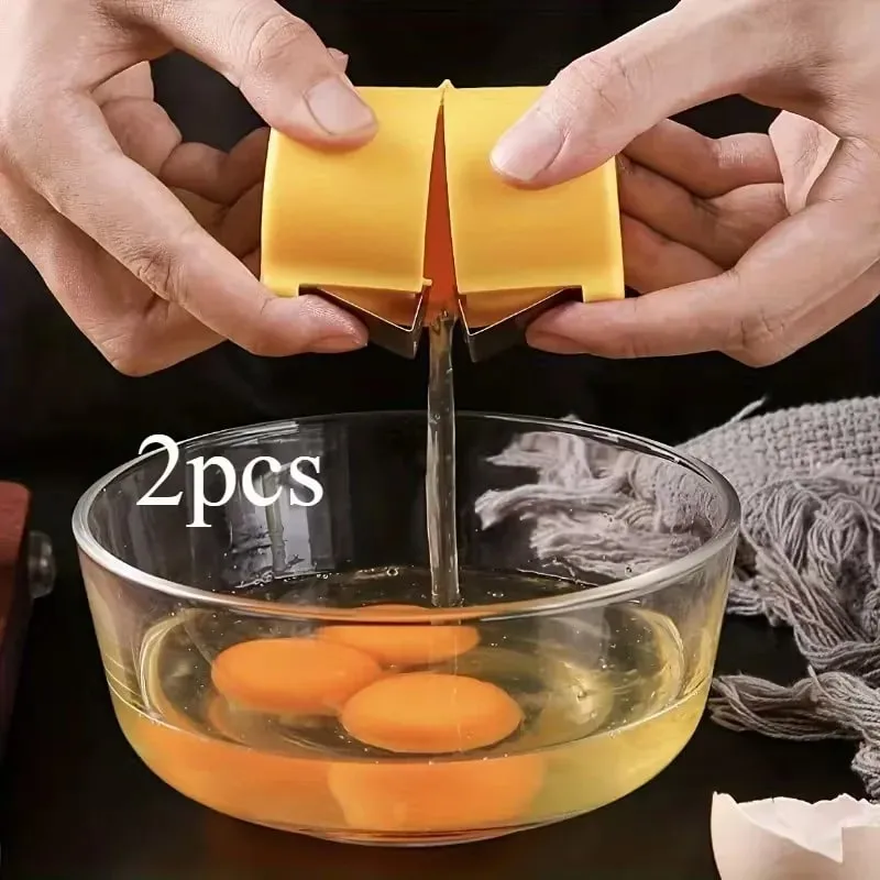 2pcs Egg Separator & Peeler - Quick & Easy Manual Egg Separator with Blades Non-Slip Base Compact Design for Home Cooking Bak — image 5