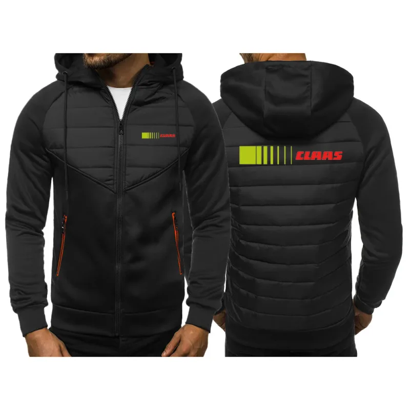 Claas 2024 BAGONG Estilo ng Panlalaking Spring at Autumn Leisure Fashion Jacket na Tatlong Kulay na Stitching Sweatshirt Mga Cotton Kumportableng Tops