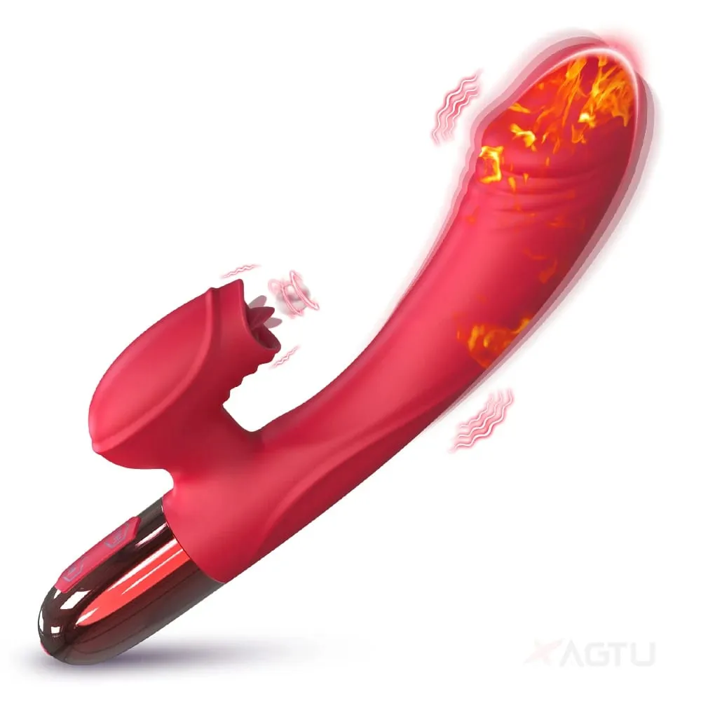 Sexleksaksvibrator för kvinnor Klitorisstimulator Kvinnlig onanist G Spot Dildo med tungslickande Vuxna Varor 18+ — image 1