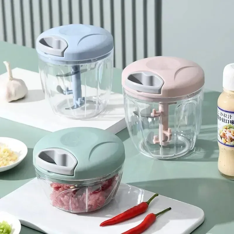 Crusher Vegetable Onion Cutter Kitchen Cooking Accessories 500/900ML Manual Meat Mincer Garlic Chopper Rotate GarlicPress — image 2