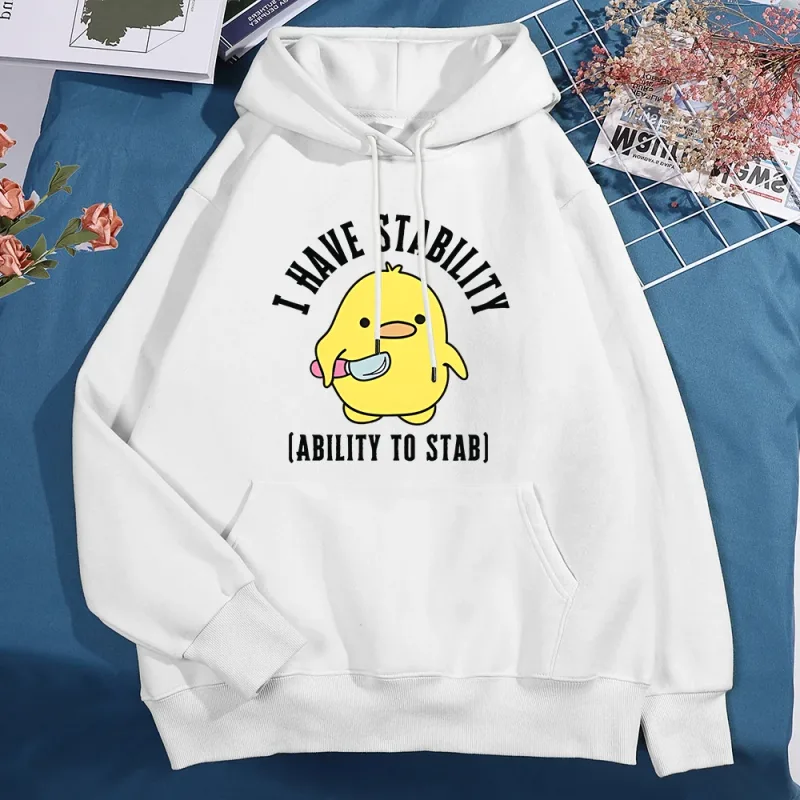 New I Have Stability Ability To Stab Hoodies Men Women Fashion Duck Graphic Sweatshirt Soft Unisex Streetwear Long Sleeve Tops — image 8
