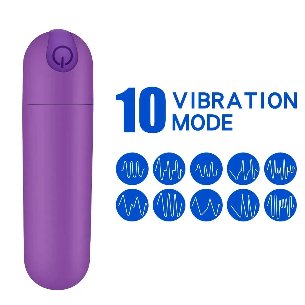 Powerful 10Speeds Mini Bullet Vibrator Clitoris Stimulator G Spot Vagina Massage Adult Sex Toys for Women Gay Female Masturbator — image 6