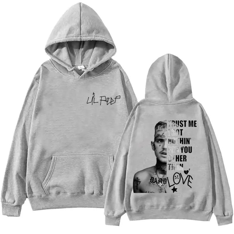 Rapper Lil Peep Merch Hoodies Homens Mulheres Roupas Hip Hop Vintage Pullovers Moda Casual Oversized Moletom Com Capuz Streetwear