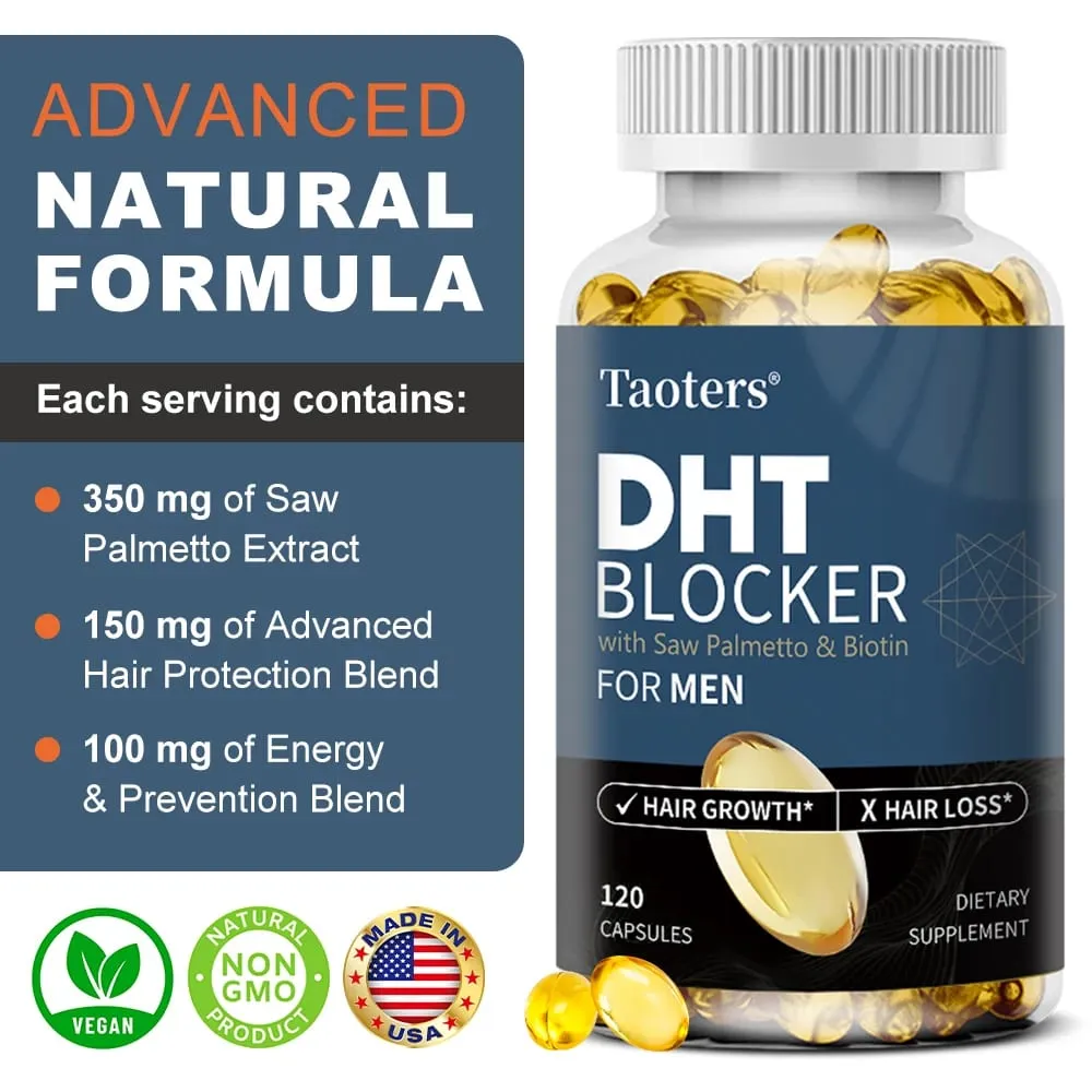 DHT Blocker Hair Growth Supplement with Saw Palmetto Support Thicker Hair Reduce Thinning & Breakage Boost Scalp Health — image 2