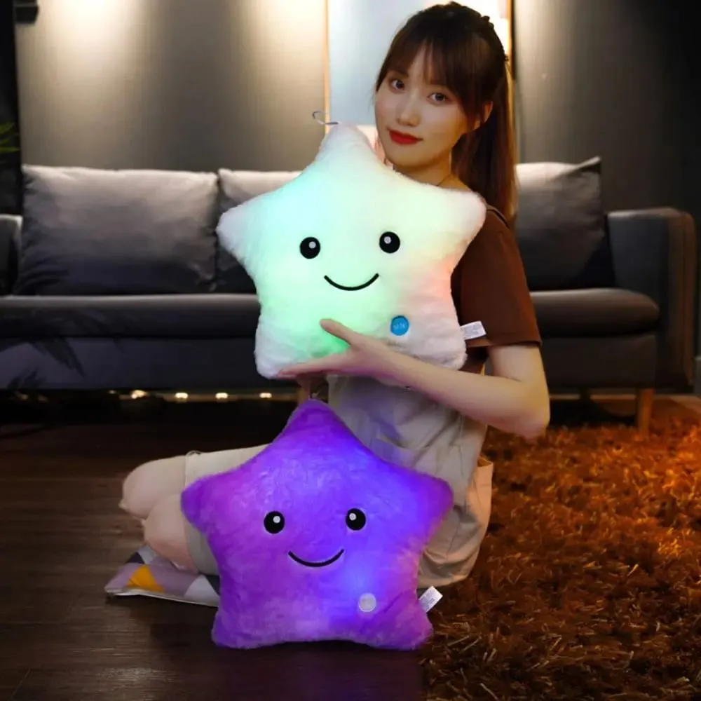 Jouet en peluche étoile électronique LED, jouets doux pour bébé et enfant, poupée étoile LED, décoration de la maison, oreiller étoile douce