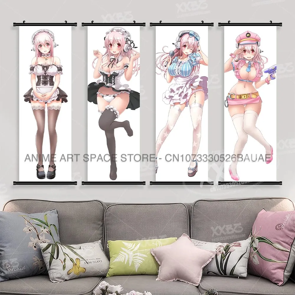 Video game Wall Artwork Canvas Scrolls Picture Anime Movie Role Poster Hanging Painting Print Home Decoration For SUPER SONICO — image 2