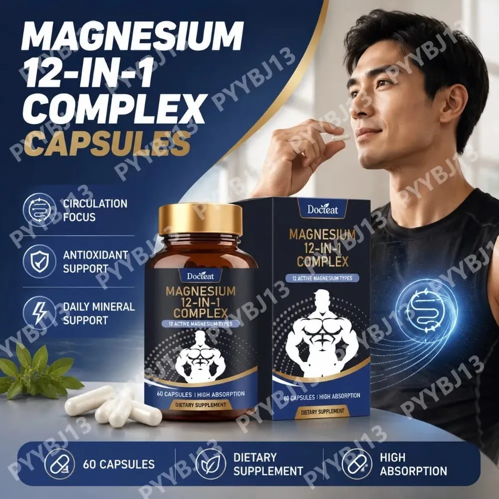 Magnesium Supplement Capsules 12 Magnesium Forms Mineral Complex Daily Mineral Nutrition Supplement for Daily Wellness Support — image 2