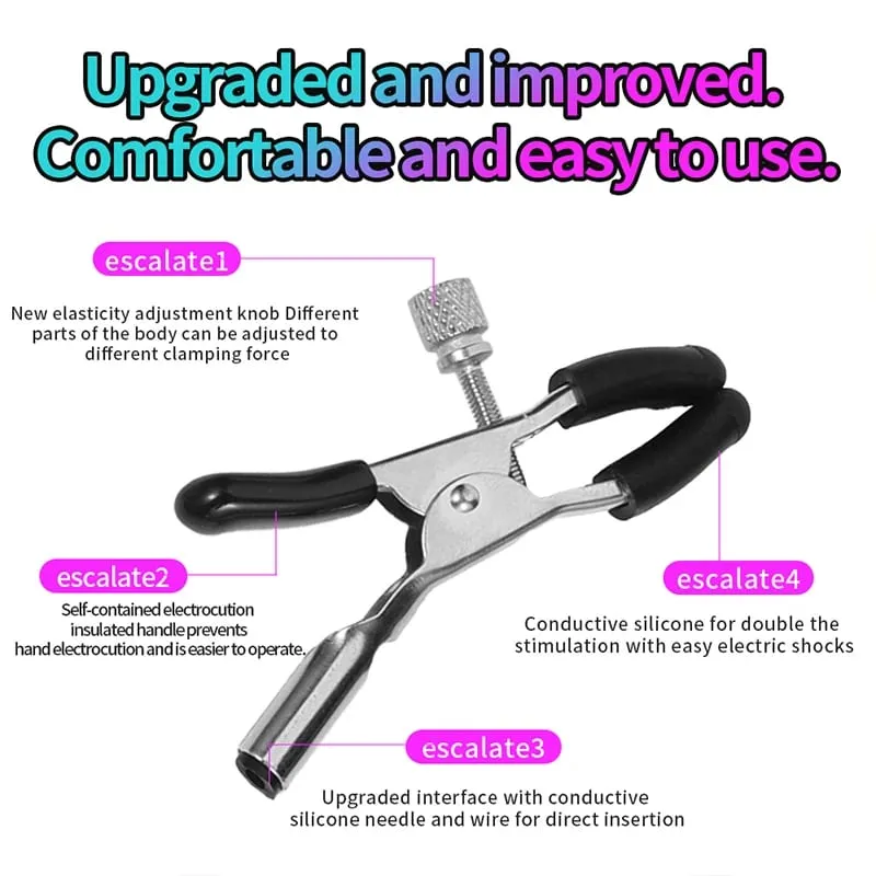 Remote Control Electric Shock Metal Nipples Clamps Breast Stimulation Massage Clitoris Labia Clips Adult Sex Toys for Women Men — image 2
