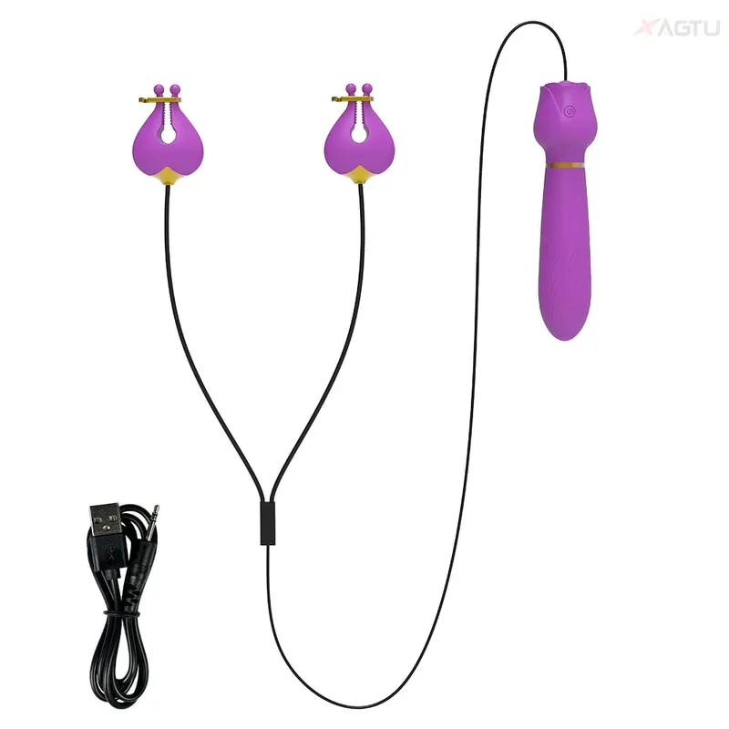 Sexleksaker Bröstvårtor Vibratorklämmor Vibrerande Bröstklämmor Bröstvårtstimulator Penetration Vagina Ägg Sexleksaker för kvinnor Par — image 8
