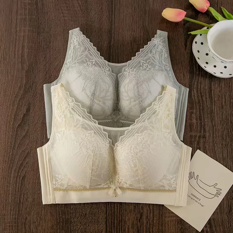 Plus Size Ladies Bra Thin No Steel Ring Comfortable Breathable Bras Adjustable Underwear Push Up Sexy Women Lingerie Bra BCD Cup — image 3