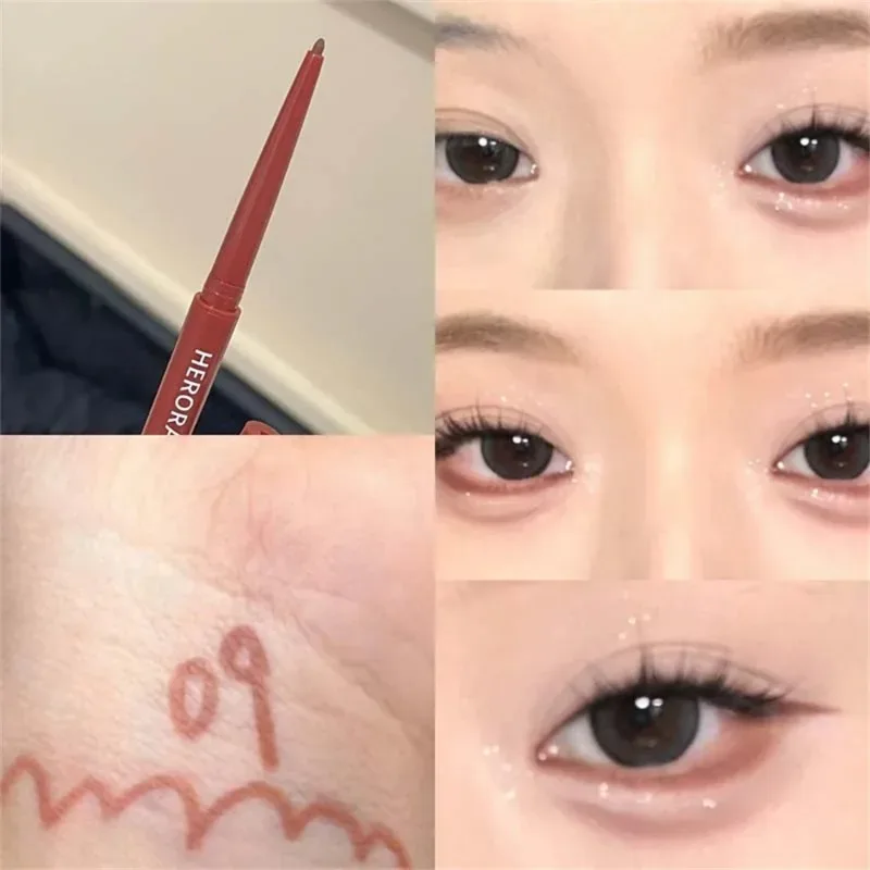 12 Colors Eyeliner Pencil Wine Red Waterproof Lasting Matte Brown Eyeshadow Contour Stick High Pigment Lying Silkworm Eye Makeup