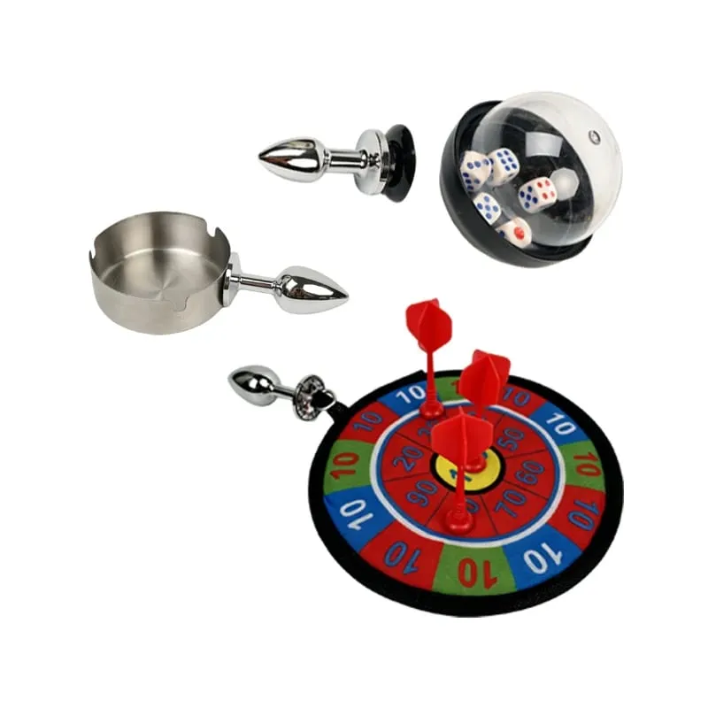 Anal Plug Kits Metal Ashtray Anal Plug Dice Anal Plug Dartboard Anal Plug Adult Sex Toys for Anal Exploration Women Sex Toy
