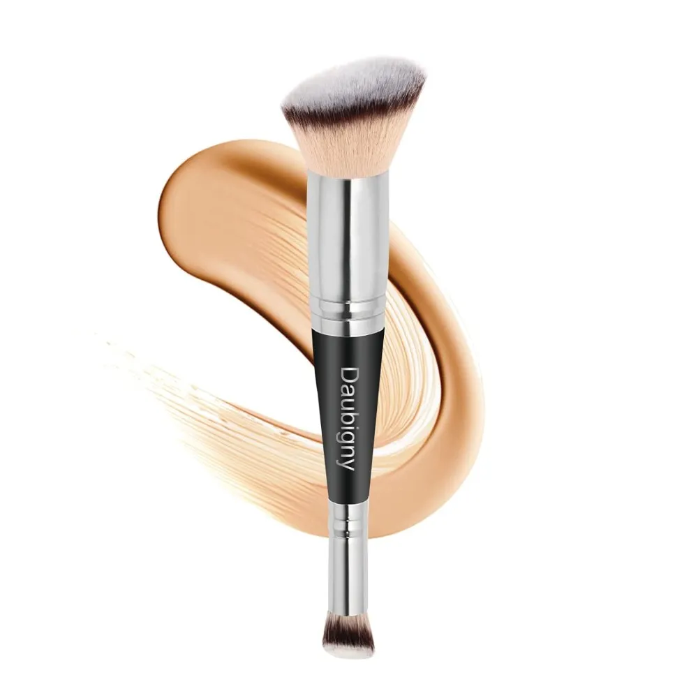 Rounded Taperd Dual-ended Foundation Brush Short Hair Flawless Makeup Brushes Oblique Concealer Brush for Liquid Cream Powder — image 3