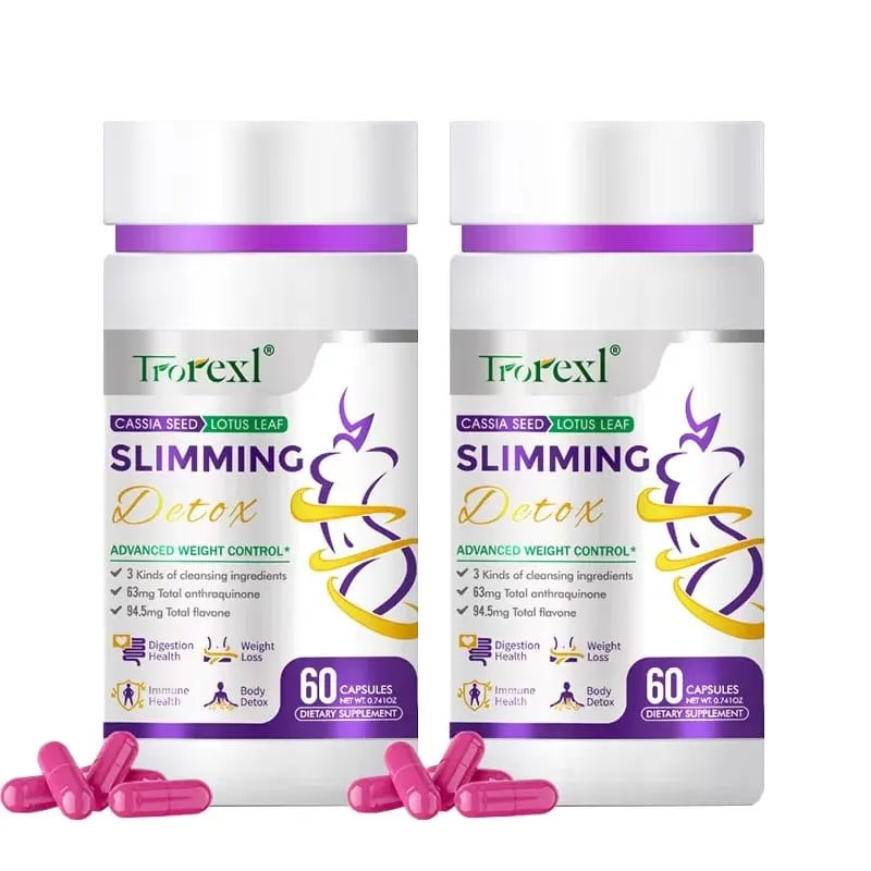 [60 Caps] Cassia Seed & Lotus viktminskningspiller - naturlig fettförbrännare för kvinnor | Kliniskt testad Formula Safe Slimming Aid