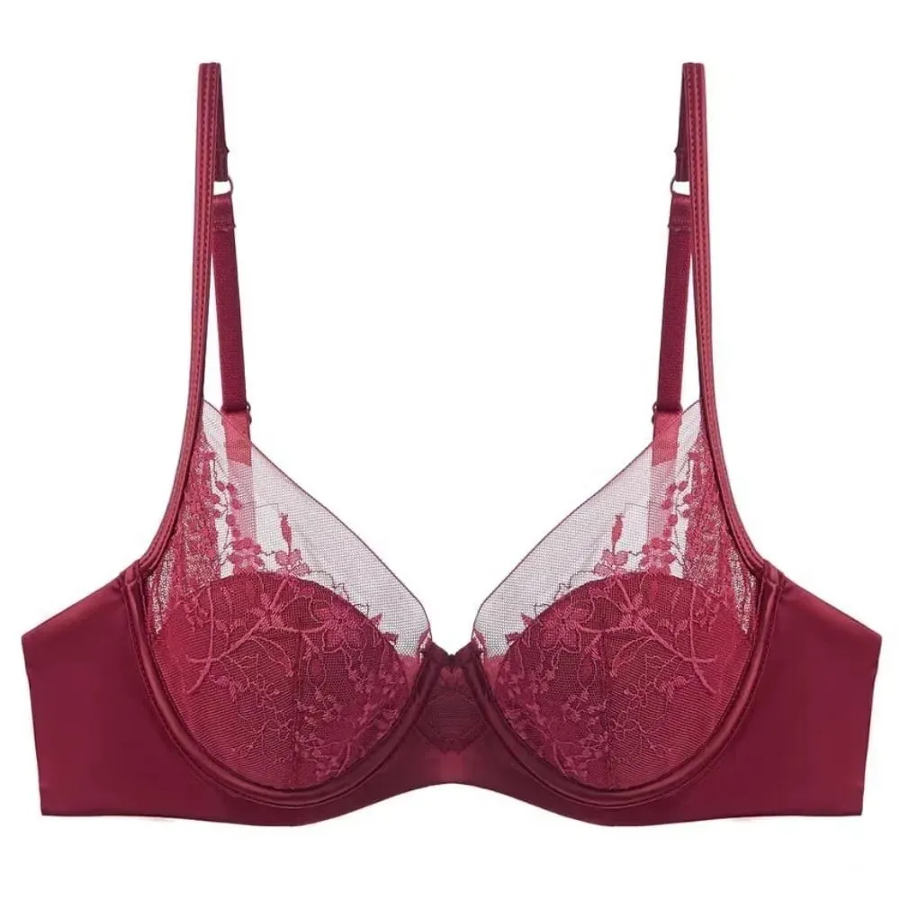 Elegant Lace Lingerie Set Thin Cup Minimizer Bra Panty Breathable Comfort Intimates Suit For Big Bust Size 32‑38 Daily Underwear — image 6