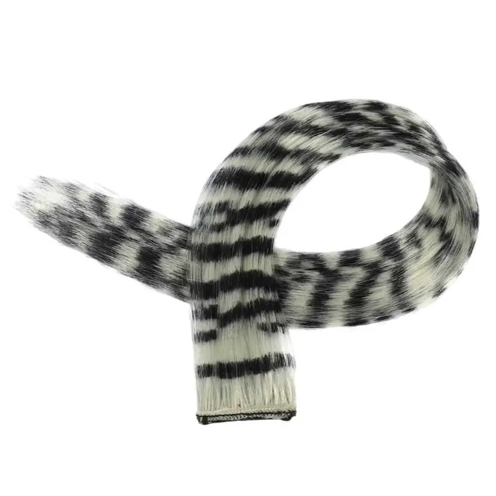 1Pc Clip-in Stripe Printed Synthetic Hair Colorful Long Straight Hair Pieces clip in Hair Extensions for Daily or Christmas wear — image 11