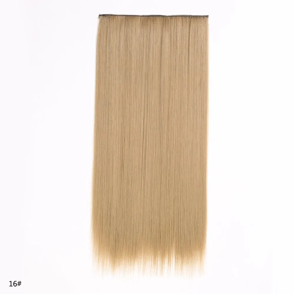 Syntetické prodloužení vlasů jednodílné s klipem 5Clips v dlouhé rovné vlasy blond pro ženy každodenní použití — image 28
