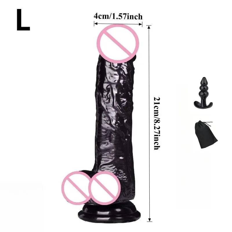 Su geçirmez Gerçekçi Siyah Yapay Penis Masturbators Anal Eşcinsel Yumuşak Klitoris Vajinal Masaj Penis Vantuz Dick Seks Oyuncakları Kadınlar için