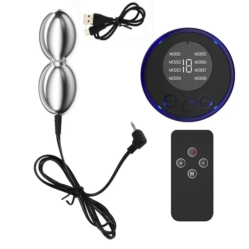 SM Electric Shock Double Balls Anal Butt Plug Prostate Massager E-stim Sex Toys For Men Gay Women Vagina Stimulation Ass Dilator — image 8