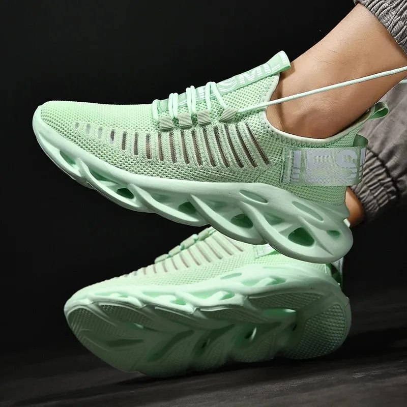 Men's Trendy Running Shoes Spring Autumn Mesh Knit Upper Breathable Lightweight Fashion Korean Style Sports Casual Shoes — image 3