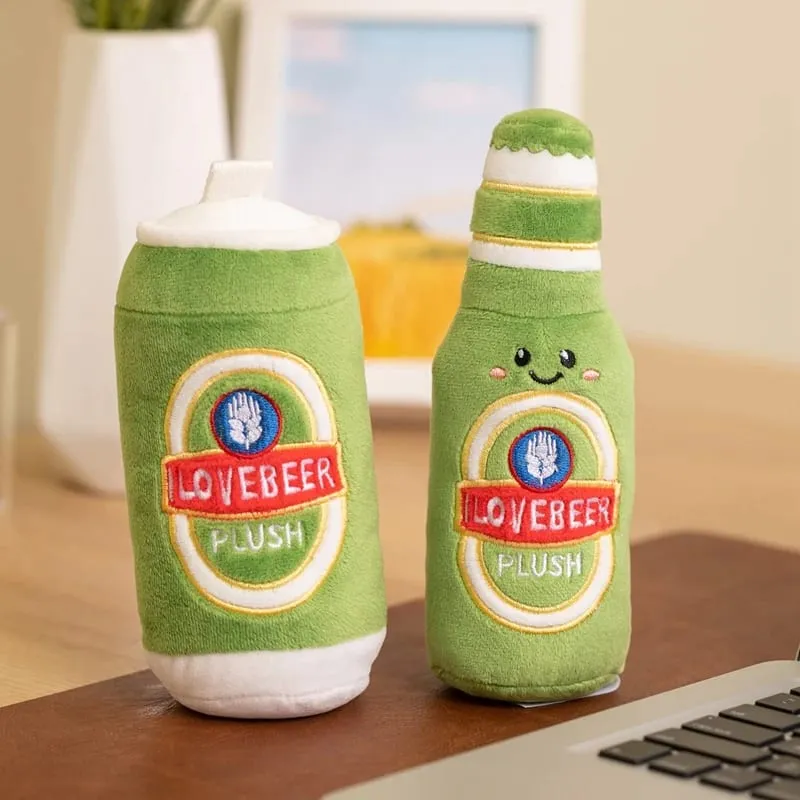 11~19cm Cute Beer Glass Bottle Drink Can Beer Barrel Plush Pillow Stuffed Kawaii Humanoid Plushie Party Prop Man Gift — image 8